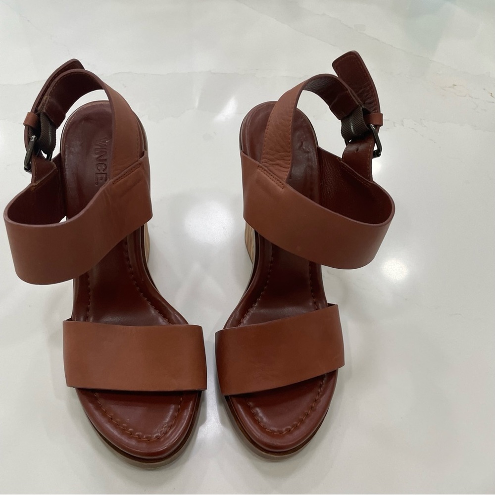 Vince wood Block Heel Sandals - Picture 5 of 15